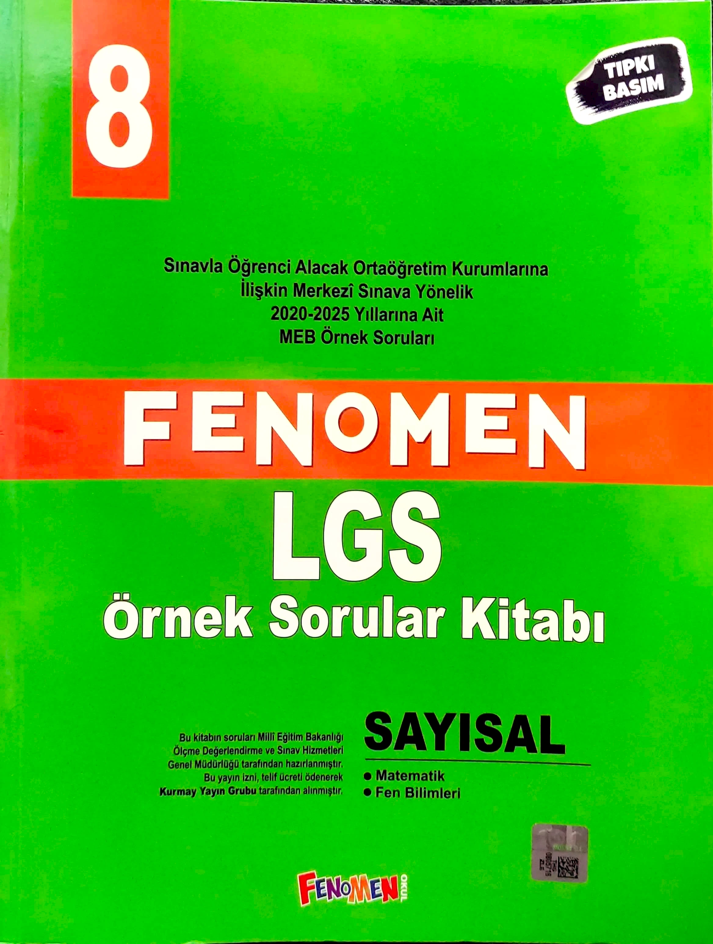 Fenomen Yayınları Fenomen 8 MEB Sayısal ve Sözel Örnek Sorular 2026