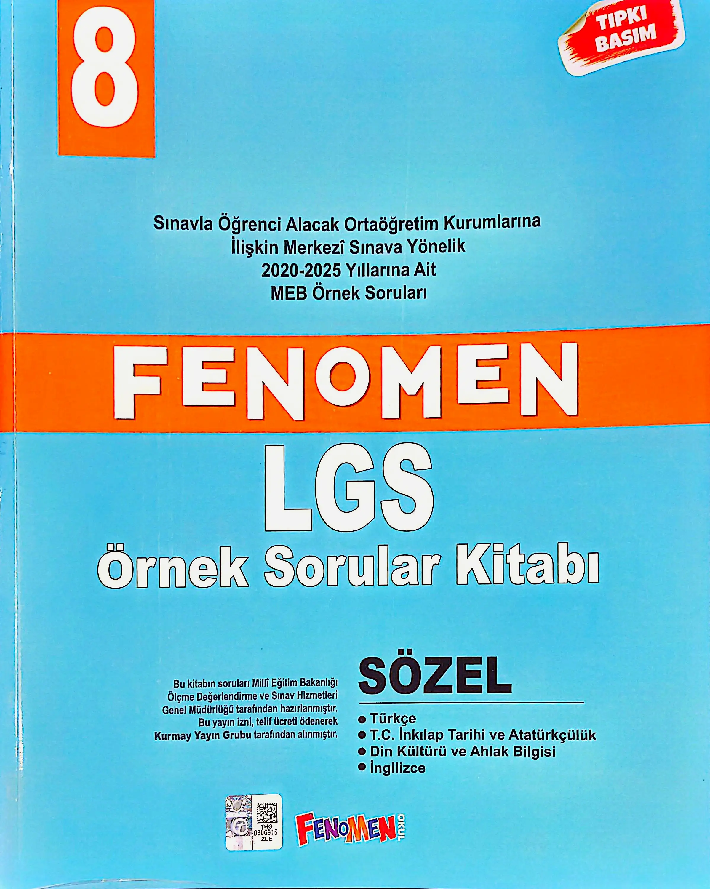 Fenomen Yayınları Fenomen 8 MEB Sayısal ve Sözel Örnek Sorular 2026