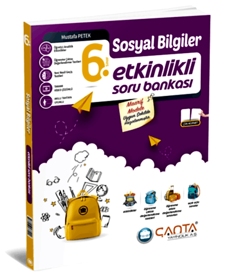 ÇANTA 6. Sınıf Sosyal Bilgiler Etkinlikli Kazanım Soru Bankası 2025-26 YENİ MÜFREDAT