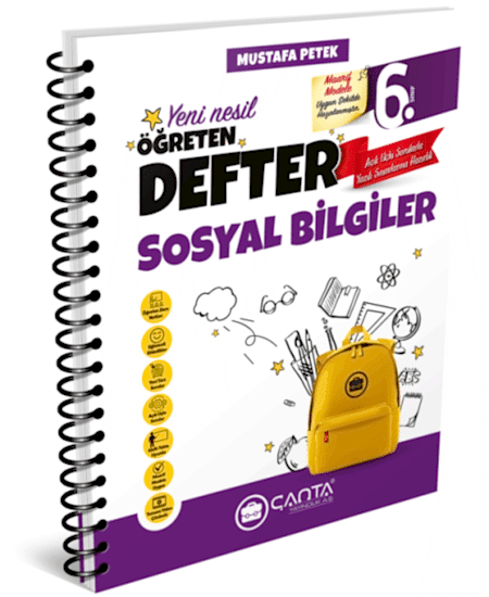 ÇANTA 6. Sınıf Sosyal Bilgiler Öğreten Defter 2025-26 YENİ MÜFREDAT