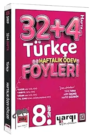 Yargı 8.Sınıf Türkçe 32+4 Haftalık Ödev Föyleri