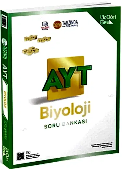 ÜçDörtBeş  345 - AYT Biyoloji Soru Bankası- GÜNCEL BASKI 2025