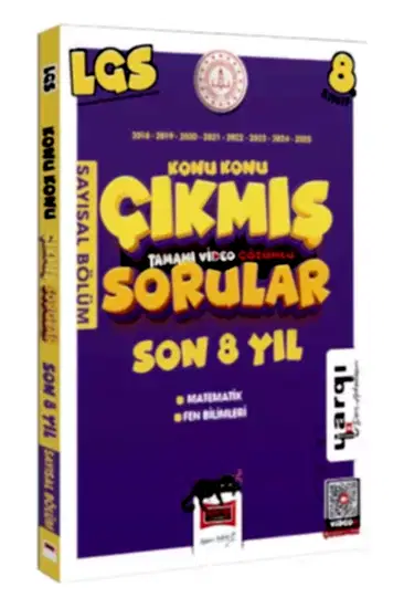 Yargı Ders Arkadaşım 8.Sınıf LGS 2018-2025 Konu Konu Son 8 Yıl Çıkmış Sorular Sayısal Bölüm